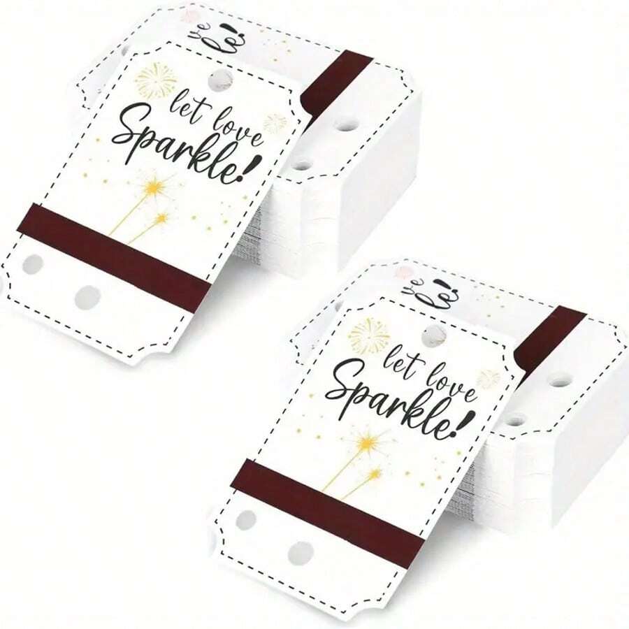 100pcs Wedding Sparkler Tags, Wedding Send-Off Tags With Built-In Match Striker, Rustic Kraft Wedding Tags Gift Tags, Craft Paper Sleeves For Ceremony Grand Exit, Anniversary, Engagement Event - B - 查看 1