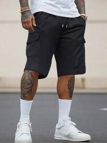 1pc Men's Casual Solid Color Bermuda Shorts For Spring/Summer, Outdoor Workout, Jogging, Street, Training, Fitness, Running, 5-Inch Everyday Commute Fashionable Loose Sports Pants, Hip Hop, Beach Holiday, Swim Shorts