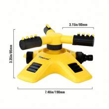 6 piezas Rociadores de césped giratorios automáticos a 360°, con 3 brazos giratorios ajustables, sistema de riego de jardín y césped de múltiples ángulos, cabezal giratorio a 360°, adecuado para huertos, viveros, jardines, céspedes, villas y riego de paisajes