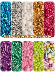 Glitter Shinning Decoration Sprinkle Pearl Mix For Cakes, Ice Cream Sundaes, Chocolate Truffles, Macarons, Cupcakes, Cookies, Waffles, Donuts, Lollipops, Fondant, Dessert Tables | DIY Birthday/Wedding/Graduation/Retirement/Christmas/Valentine's Day Party Supplies | Non-Melting Sparkle Toppings For Bakeries, Home Baking,Not Edible For Decoration - Multicolor - View 3