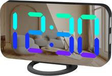 WulaWindy RGB Alarm Clock - Digital LED Clocks Mirror Surface With Dual USB Ports For Makeup Best Modern Decorations Aesthetic Home Bedroom Living Room Office And Wall Decor - White - Rgb-đen - Xem 1