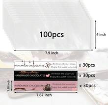 190Pcs Chocolate Bar Packaging Set, 100pcs 4*7.9" Clear Bags & 90pcs Stickers For DIY Chocolate Lovers,6912309 - 橘色 - 查看 1