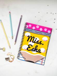 个性化返校笔记本，可定制姓名的笔记本，儿童学校笔记本日记本，学生用品，返校季学生礼物，尺寸 14.3x20.7cm，用于学校用品，返校