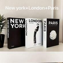 Decorative Books Coffee Table Decor,3 Pieces Stylish Books Of Room Decor Aesthetic,Home Decor,Stacked Book Decor - Shelf,Entryway,Console Table,Fireplace Mantel Decor