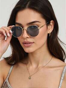 1 peça de óculos personalizados de alta qualidade, novos, 2025, armação quadrada moderna, óculos de metal poligonal, adequados para roupas da moda, adequados para presentes de Natal, presentes de aniversário