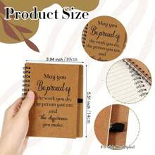2pcs/Set, 6sets/12pcs, 10sets/20pcs Employee Appreciation Gift Set - Includes Motivational Bamboo Ballpoint Pen And Spiral Notebook, Appreciation Notebook Mini Spiral Inspiration Notebook Wholesale Thank You Gifts For Volunteers, Teachers, Nurses, Team Building, Birthday, Retirement, Holiday Office (20pcs/12pcs/2pcs)