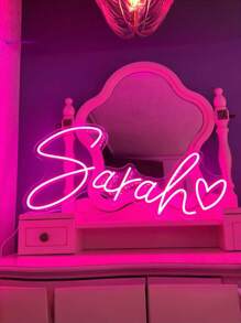 Letreros de neón personalizados, letrero de neón con nombre personalizable para decoración de pared, letreros de neón personalizadotalla grandeás grandes con luz LED para decoración de pared del dormitorio, letrero de neón con nombre para boda, fiesta de cumpleaños, tienda