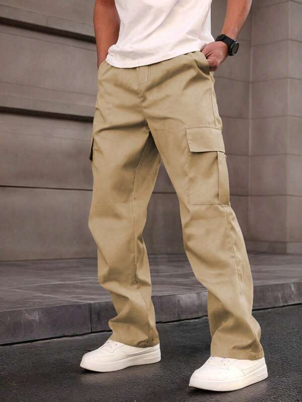 1pc Boys & Teenagers Casual Loose Multi-Pocket Straight Leg Pants, Versatile For Exercise & Outdoor, Spring/Summer/Autumn
