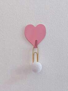 10 Piezas de Ganchos Adhesivos con Forma de Corazón, Ganchos de Pared de Plástico Resistentes y Impermeables para Toallas, Llaves, Sombreros, Decoración Rosada Adorable para el Baño, Dormitorio, Habitación de Niñas, Regalo Romántico y Decoración