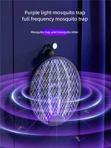 Foldable Mosquito Killer Trap Bug Zapper Racket 3 Layer Electric Rechargeable Insect Killer Racket Against,500mAh - Multicolor - View 5