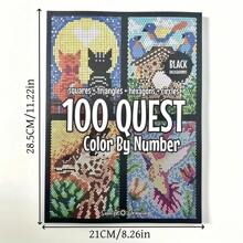 1pc 100 QUEST Color By Numbers Book, Adult Digital Coloring Diy Exploration Activity Book Coloring Book, Which Can Be Used As Gifts For Holidays, Birthdays, Christmas School Supplies, Back To School