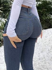 Y2K Sexy High Waist Skinny Cropped Jeans, Slim Fit Flattering Stretch For Women, Suitable For Spring And Summer, Holiday, Festival, Cowgirl, Jeans, Trousers, Going Out