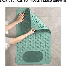 优质防滑淋浴和浴缸垫 - 厚橡胶浴垫，带排水孔和强力吸盘，防滑浴室地垫，适用于干湿表面，速干设计，带按摩纹理 - 非常适合水疗中心、健身房更衣室和豪华浴室（乔迁/情人节礼物）