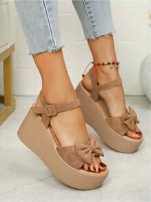 女士高跟凉鞋 - 卡其色 - 查看 4