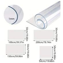 1.0mm Thick Transparent PVC Table Cover, High Quality Scratch-Resistant & Heat Resistant Table Cover, Protective Desk Mat, Suitable For Home, Hotel, Dining Table, Coffee Table, Household Use, Sea Freight, HOHOHJIE, School Supplies, Back To School