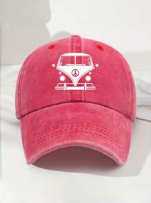 1pc Unisex Vintage Washed Baseball Cap, Classic Car Design Truck Driver Hat, Polyester Material, Adjustable Size Dad Hat, Handwashable, Suitable For Spring/Summer Sports And Outdoor Activities - Streetwear Baseball Cap