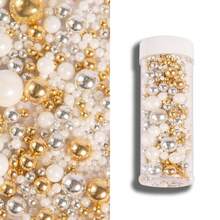 85克/3盎司蛋糕装饰带圆珠，生日蛋糕装饰挂饰，饼干装饰，纸杯蛋糕，甜甜圈，棒棒糖撒点，适用场景生日派对，婚宴，节日派对，甜点装饰 - 彩色 - 查看 19