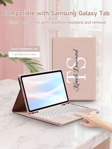 Estuche protector personalizado con teclado táctil compatible con iPad (A16) de 11 pulgadas de 11.ª generación 2025, iPad Air de 11 pulgadas (M2)-2024/iPad de 10.2 pulgadas, estuche con teclado compatible con Samsung Galaxy Tab A7 de 10.4 pulgadas, teclado desmontable con panel táctil, equipado con soporte de visualización múltiple, ranura para lápiz incorporada en el estuche protector, el teclado admite uso dividido - Multicolor - Ver 2