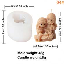 Molde de Silicone da Cena de Natividade, Vela de Cera Perfumada da Família Religiosa, DIY Mini Família de Jesus em Epóxi, Ferramenta de Artesanato de Arte Religiosa, Molde de Figurinha 3D para Decoração do Lar