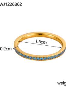 1pc BirthStone Ring 12 Month Color Zirconia Inlaid Rings For Women Stainless Steel PVD Plated Gold Color Engagement Wedding Jewelry - Ring - View 65