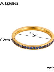 1pc BirthStone Ring 12 Month Color Zirconia Inlaid Rings For Women Stainless Steel PVD Plated Gold Color Engagement Wedding Jewelry - Ring - View 33