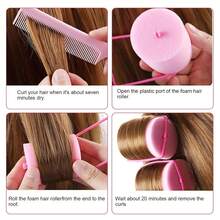 10 件粉色泡沫海绵卷发器 - 柔软、有弹性的睡眠卷发器，适合女士和女孩 - 便携式造型工具，适合所有发质、卷发器、返校、旅行度假必备品、女士发饰