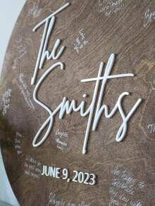 Customized Wooden Wedding Sign-In Board, Personalized Wedding Guest Book, Wedding Message Board, Wedding Welcome Sign, Suitable For Wedding Entrance - Multicolor - View 4