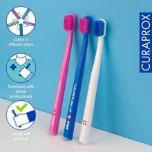Curaprox CS 5460 Ultra-Soft Toothbrush For Adult Gum And Tooth Care | Ultra Soft Curen® Bristles For Gentle & Effective Cleaning | 3-Pack Assorted Colors