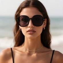 1 pieza Gafas de moda clásicas redondas, vintage con forma ovalada simple y minimalista, personalizadas con forma redonda para mujer