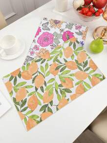 2 件简约多风格 PU 皮革餐垫，可水洗，易清洁，擦拭干净，防滑，餐桌垫，节日婚礼派对节日装饰