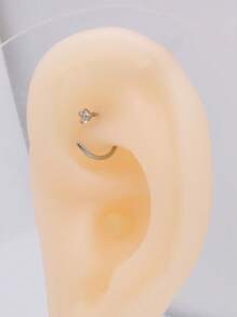1 peça de piercing de nariz minimalista em formato de garra de prata e zircônia, estilo unissex