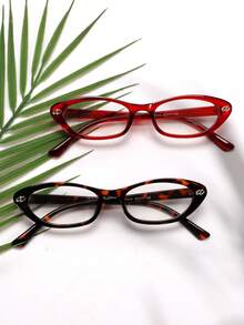 2 buc ramă mică ovală cat eye ochelari de soare la modă ramă transparentă ochelari transparenți accesorii metalice retro personalizate versatile pentru bărbați și femei ramă ochelari de soare transparentă potrivită pentru purtarea zilnică fotografie stradală citit scriere naveta turism vacanță accesorii plajă