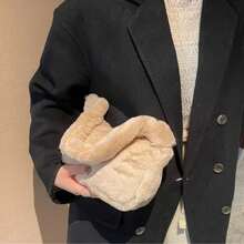 Plush Shoulder Bags For Femme Luxury Designer Soft Winter Ladies Clutch Purse Handbag Cute Fashion Female Party Underarm Bag