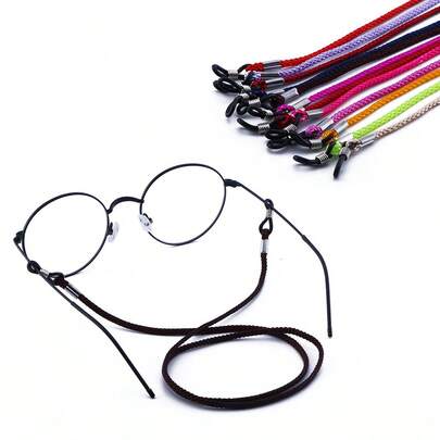 12pcs Solid Glasses Strap Holder Anti Slip Glasses Cord Rope, Stretchy Sports Sunglasses Chain Lanyard Mask Face Covering Retainer Women Men