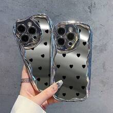Funda para teléfono (1 unidad). Diseño moderno para phone 15/14. Color plata brillante. Compatible con phone 11 Pro/12/13/14/15/16. Diseño ondulado distintivo. Ideal para mujeres que aprecian los accesorios de lujo. - Blanco - Ver 5