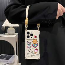 Funda para teléfono móvil 1PC Kitten16promax, nueva, con protección en las cuatro esquinas, compatible con 15, 2025, 14plus, silicona suave, serie 12/13pm, modelo femenino, alta gama - Blanco - Ver 2