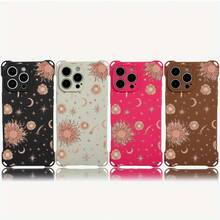 Funda para teléfono móvil 1PC con diseño de la luna y... Estampado de estrellas. Las cuatro esquinas se pueden usar para colgar el teléfono. Es adecuado para la funda TPU impresa suave de 15 Pro, 16 Plus, 13, 14 y 12 - Colores mixtos 3 - Ver 6