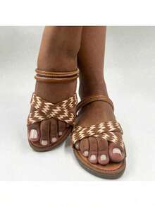 Women's 3 In 1 Flat Sandal - Lạc đà - Xem 6