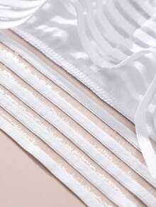 FOVTY 3pcs Plus Size Women Lace Sexy Panties & Lingerie Set, Autumn/Winter - White - View 6