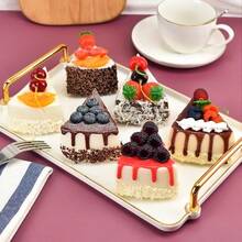 1 pieza de Pastel de fruta triangular realista estilo europeo hecho a mano, artículo decorativo, imán de nevera para decoración de fiestas (No se puede garantizar que sea 100% idéntico) - Multicolor - Ver 4