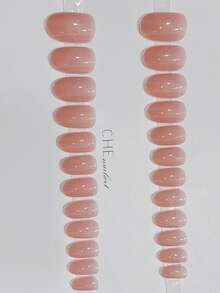 Monina 24 قطعة ملصقات أظافر بألوان عارية طبيعية، بتصميم بسيط وأنيق، مناسبة للارتداء اليومي، لوازم الأظافر