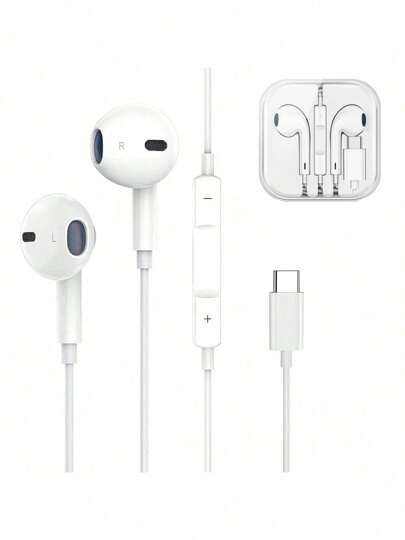 1Pack-USB C Headphones Compatible With IPhone 16/15 Type C Earbuds Wired Earphones With Mic & Remote Control Noise-Proof Compatible With Ipad Pro, Galaxy S23/S22/S21/S20/Ultra Note 10/20, Pixel 7/6/6a/5/4