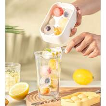 Refrigerator Six-Ball Ice Cube, Cold Drink Easy Demolding, Silicone Pressing, DIY Ice-Making Mold, Ice Cube Block Mold, Silicone Ice Cube, Household Round Ice Cube Mold, Ice Box, Ice Cube Mold, Household Refrigerator Ice Box With Lid