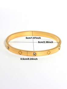 全新设计18K镀金不锈钢花朵、四叶草、蝴蝶手链。适合女性日常佩戴，波西米亚风格，镶嵌彩色方晶锆石。大方、个性、奢华、优雅的黄金首饰，婚礼腕饰套装，适合女孩、女士、妈妈、亲戚、朋友，是婚礼、生日、母亲节、女友情人节的美好礼物。 - 彩色 - 查看 5