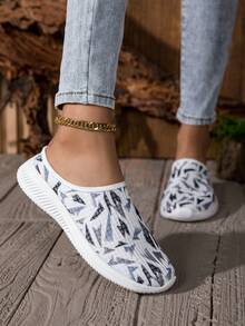 Women's Fashionable Casual Sneakers - Comfortable Breathable Slip-On, Suitable For Everyday Casual Wear