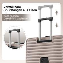 Valigia a tre pezzi - 20/24/28 pollici, innovativo design di apertura frontale + portabicchieri pieghevole, materiale ABS, lucchetto TSA, ruote universali a 360°, valigia da viaggio per famiglie