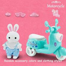 Adorable Bunny Rabbit Family Role-Play House Toy Set With Mini Flocked Doll Figures, Pretend Play Toys For Kids, Valentines, Easter Basket, Birthday Gift