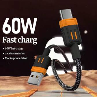Câble de charge USB Type-C haute vitesse pour téléphone portable Android - Charge rapide du fil tressé sans nuire à la sécurité et à la durabilité du téléphone portable. Compatible avec Samsung, Redmi, Yijia et