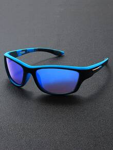 1 件时尚运动风格男士眼镜，彩色镜片，轻巧便携，户外骑行跑步装饰眼镜 - 彩色 - 查看 11