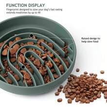 Coomazy Large Silicone Slow Feeder Dog Bowls, Interactive Puzzle Toy Pets Food Training, Keeps Dogs Busy, Prevents Puppy Overeating (Dark Green, Large: 3.2Cup) - Xám - Xem 11